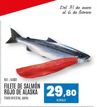 Filete de salmón rojo de alaska