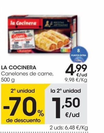 Eroski La Cocinera Canelones De Carne 500 g. oferta