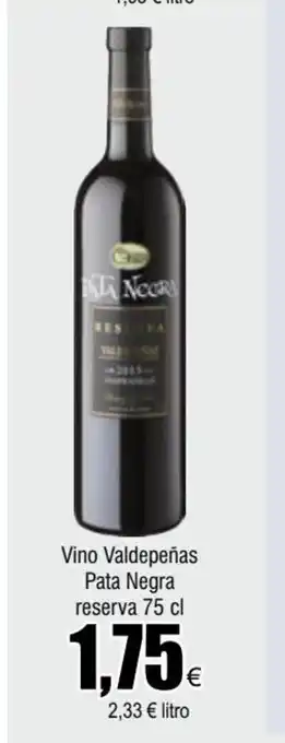 FROIZ Vino Valdepeñas Pata Negra Reserva 75cl oferta