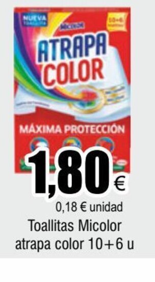 FROIZ Toallitas Micolor Atrapa Color 10+6 u oferta