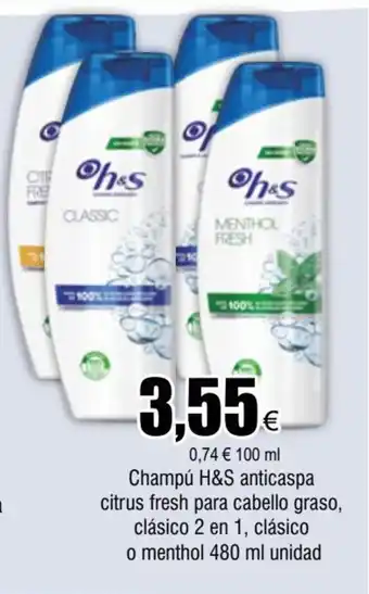 FROIZ Champú H&S Anticaspa Citrus Fresh Para Cabello Graso oferta