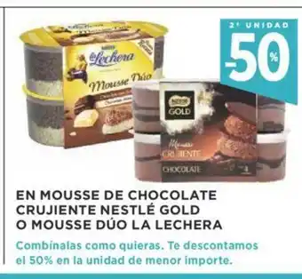Supercor En Mousse de Chocolate Crujiente Nestlé Gold o Mousse Dúo La Lechera oferta