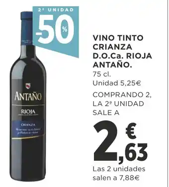Supercor Vino Tinto Crianza D.O.Ca. Rioja Antaño oferta