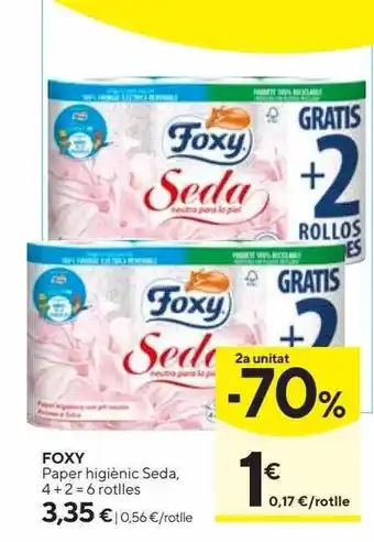 Caprabo 2a unitat -70% foxy paper higiènic seda oferta