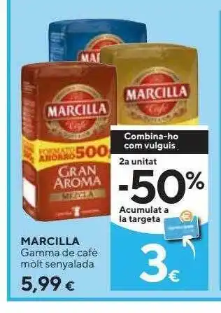 Caprabo Marcilla gamma de café mòlt senyalada oferta