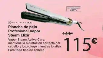 Ellissima plancha de pelo profesional vapor steam elixir