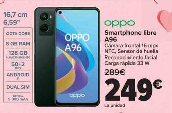 Carrefour Oppo smartphone libre a96 oferta