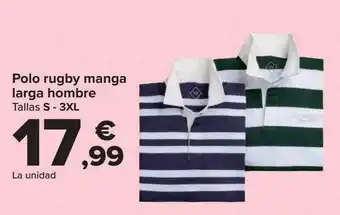 Carrefour Polo rugby manga larga hombre oferta