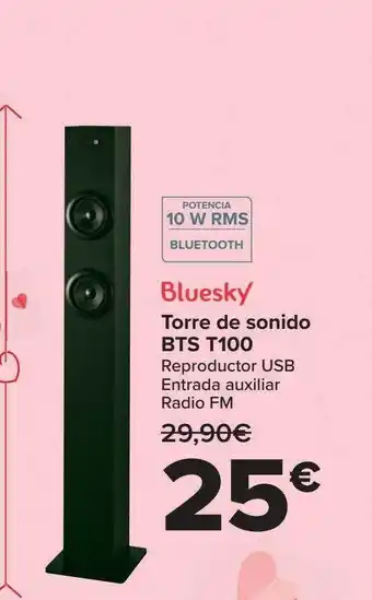 Carrefour Bluesky torre de sonido bts t100 oferta