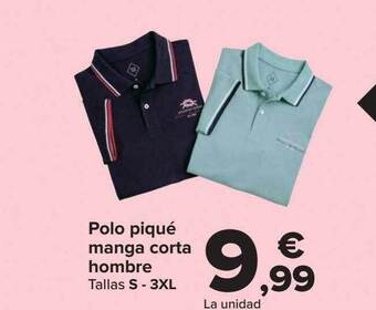Carrefour Polo piqué manga corta hombre oferta