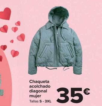Carrefour Chaqueta acolchado diagonal mujer oferta