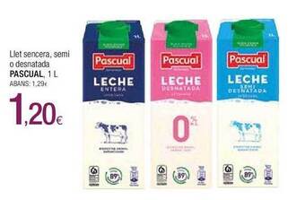 Condis Llet sencera, semi o desnatada pascual oferta