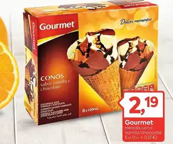 Suma Supermercados Gourmet helado cono vainilla chocolate oferta