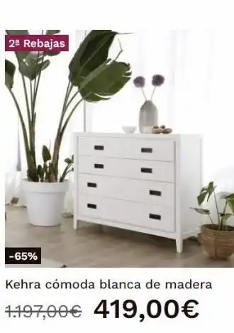 Banak Importa 2ª rebajas -65% kehra cómoda blanca de madera 1.197,00€ 419,00€ oferta