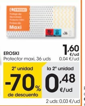 Eroski Eroski Protector Maxi 36 uds oferta