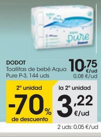 Eroski Dodot Toallitas de Bebé Aqua Pure P-3,144 uds oferta