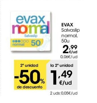 Eroski Evax Salvaslip Normal 50u oferta