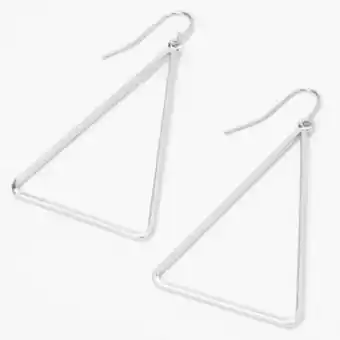 Claire's Silver triangle outline drop earrings oferta
