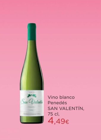 Hipercor Vino blanco penedés SAN VALENTIN oferta