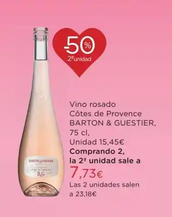 Hipercor Vino rosado côtes de provence barton & guestier oferta
