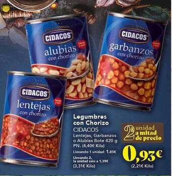 Gadis Legumbres con chorizo cidacos oferta
