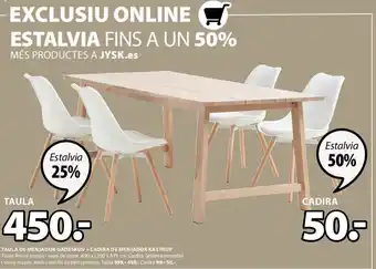 JYSK Taula de Menjador Gadeskov + Cadira de Menjador Kastrup oferta