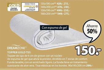 JYSK Dreamzone topper gold t55 oferta