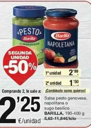 SPAR Fragadis Salsa pesto genovese, napolitana o sugo basilico oferta