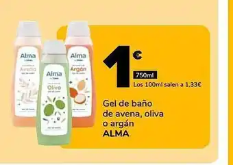 Supeco Gel de baño de avena oliva o argán alma oferta