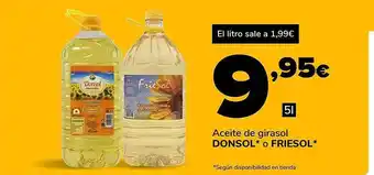 Supeco Aceite de girasol donsol o friesol oferta