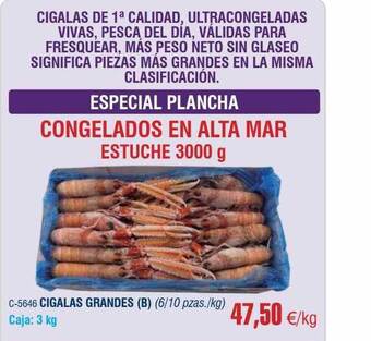 Abordo Cigalas grandes oferta