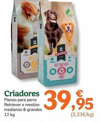 TiendAnimal Criadores pienso para perro retriever o mestizo medianos & grandes oferta
