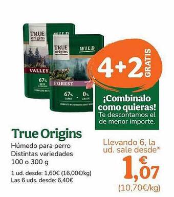 TiendAnimal True origins húmedo para perro distintas variedades 4+2 gratis oferta