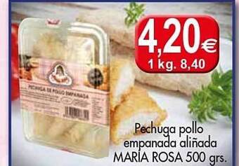 Congelados Copos Pechuga pollo empanada aliñada maria rosa oferta