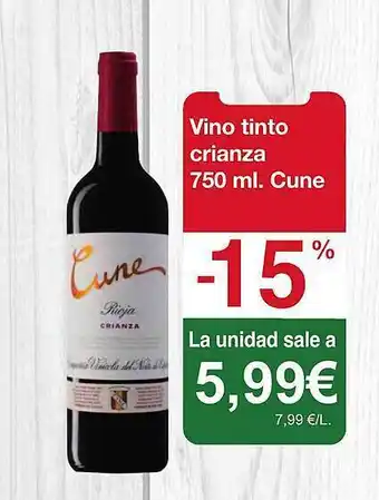 Vino tinto crianza cune