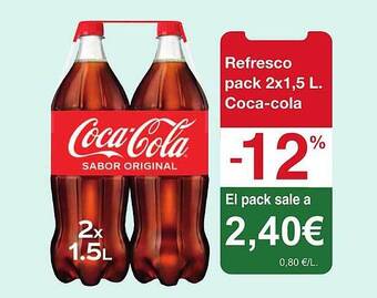 Spar La Palma Refresco pack 2 coca-cola oferta
