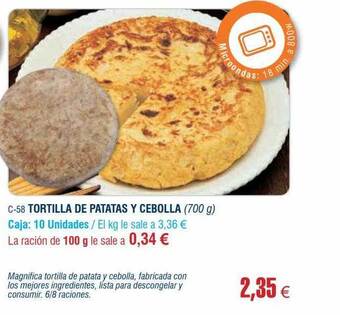Abordo Tortilla de patatas y cebolla oferta