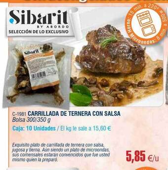 Abordo Carrillada de ternera con salsa oferta