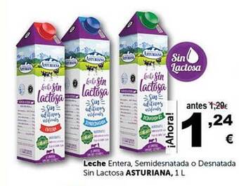 Masymas Leche entera, semidesnatada o desnatada sin lactosa asturiana oferta