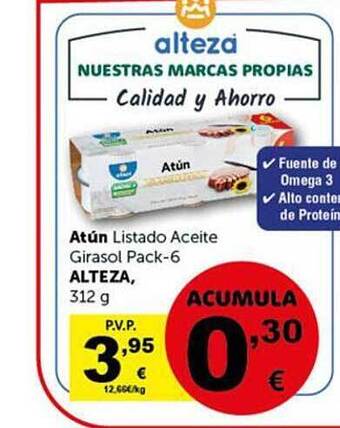 Masymas Atún listado aceite girasol alteza oferta