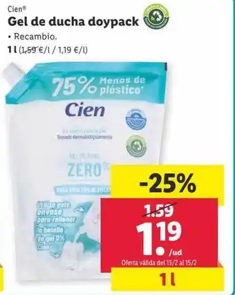 Lidl Cien gel de ducha doypack oferta