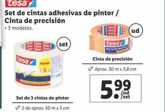Lidl Tesa set de cintas adhesivas de pintor cinta de precisión oferta