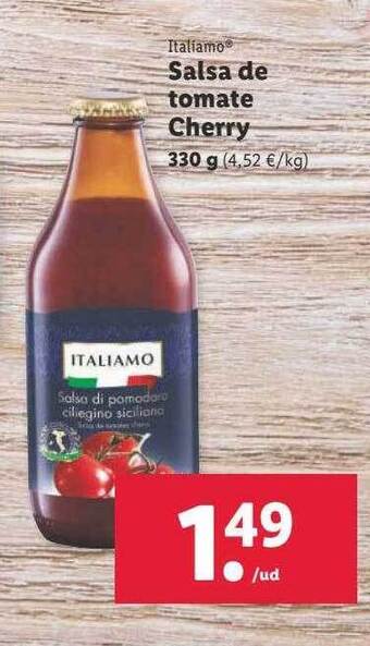 Lidl Italiamo salsa de tomate cherry oferta