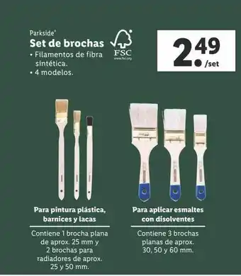 Lidl Parkside set de brochas oferta