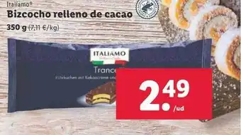 Lidl Italiamo bizcocho relleno de cacao oferta