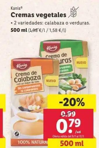 Lidl Kania cremas vegetales oferta