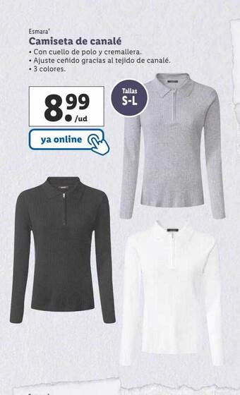 Lidl Esmara camiseta de canalé oferta