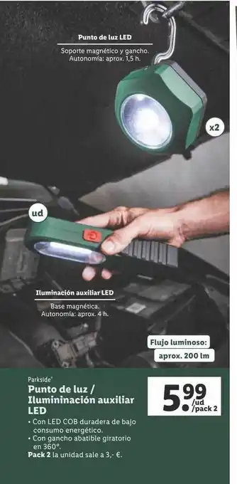 Lidl Punto de luz- iluminiación auxiliar led oferta