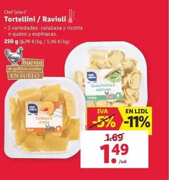 Lidl Chef select tortellini - ravioli oferta