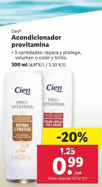 Lidl Acondicionador provitamina oferta